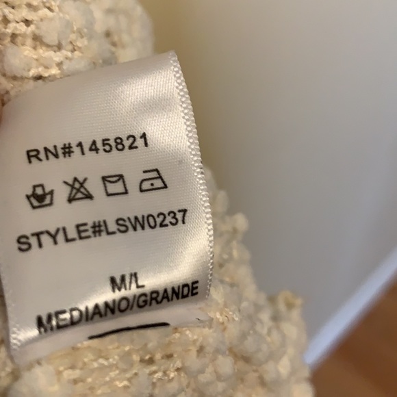 Listicle Chunky Fuzzy Popcorn Knit Button Front Long Lined Cardigan Hoodie Sz ML - Picture 7 of 7